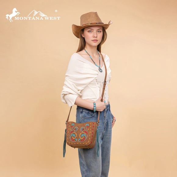Montana West Embroidered Crossbody Brown - Picture 5 of 5
